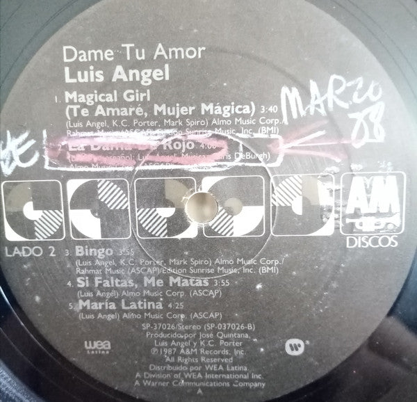 Luis Angel : Dame Tu Amor (LP, Album)