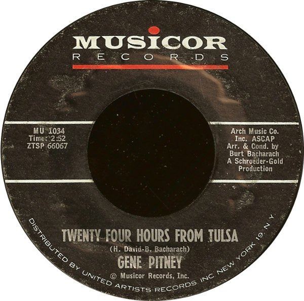 Gene Pitney : Twenty Four Hours From Tulsa (7", Single)