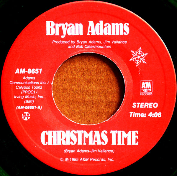 Bryan Adams : Christmas Time (7", Single, Gre)