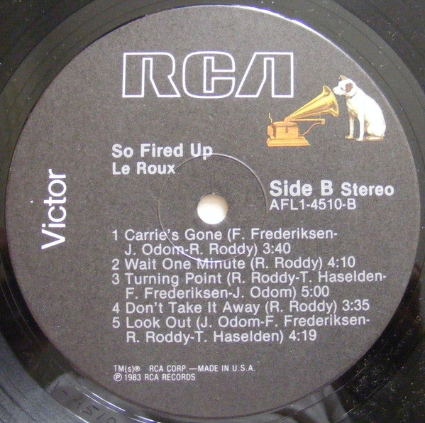 Le Roux : So Fired Up (LP, Album, Ind)
