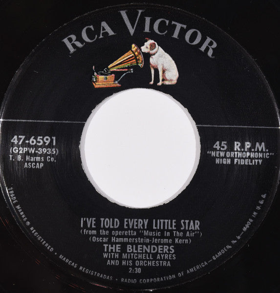 The Blenders (21) : I've Told Every Little Star (7", Single, Roc)