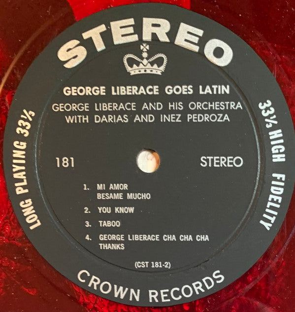 George Liberace And His Orchestra With Darias* And Inez Pedroza : George Liberace Goes Latin (LP, Album, Red)