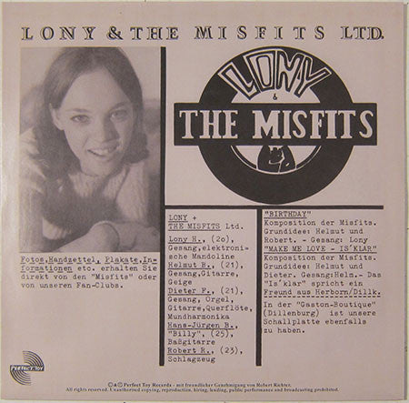 Lony + The Misfits Ltd. : Make Me Love (Is' Klar) / Birthday (7", Single, Ltd, RE, pic)