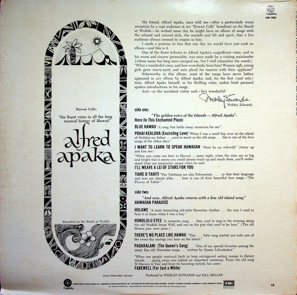 Alfred Apaka Presented By Webley Edwards : The Golden Voice Of The Islands (LP, Album)