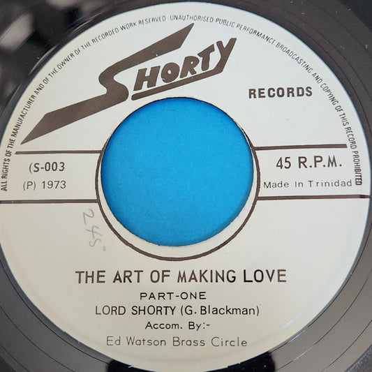 Lord Shorty : The Art Of Making Love (7")