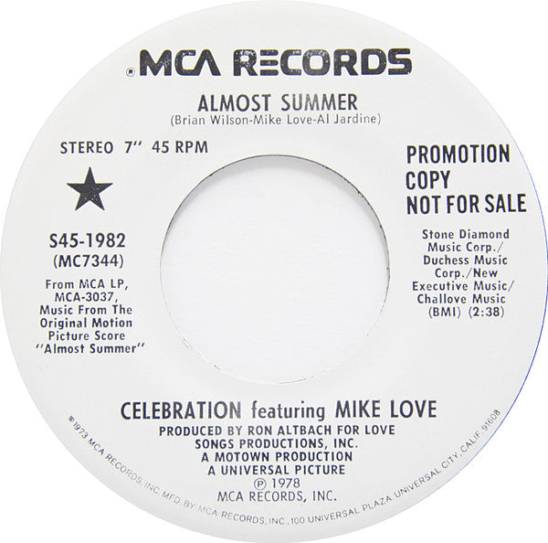Celebration : Almost Summer / Almost Summer (KRTH 101 Version) (7", Single, Promo)