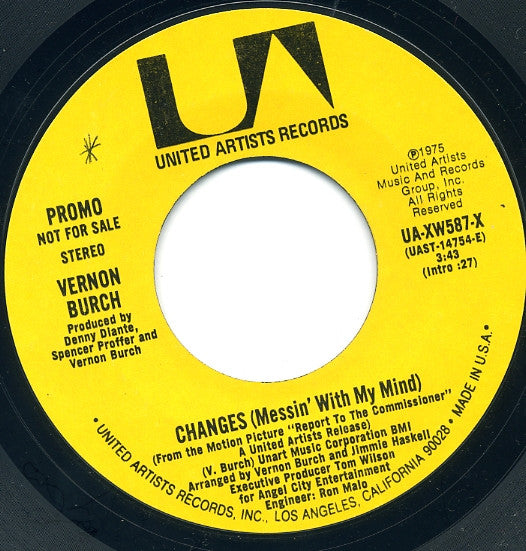 Vernon Burch : Changes (Messin' With My Mind) (7", Single, Mono, Promo, Styrene)