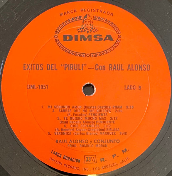 Raul Alonso : Exitos Del Piruli (LP)