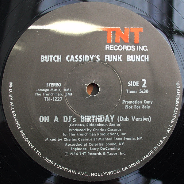 Butch Cassidy's Funk Bunch : On A DJ's Birthday (12", Promo)