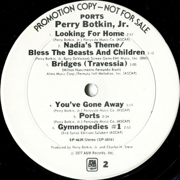 Perry Botkin, Jr.* : Ports (LP, Album, Promo, MR )