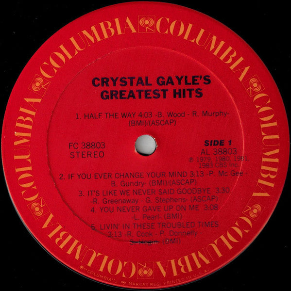 Crystal Gayle : Crystal Gayle's Greatest Hits (LP, Comp, Pit)