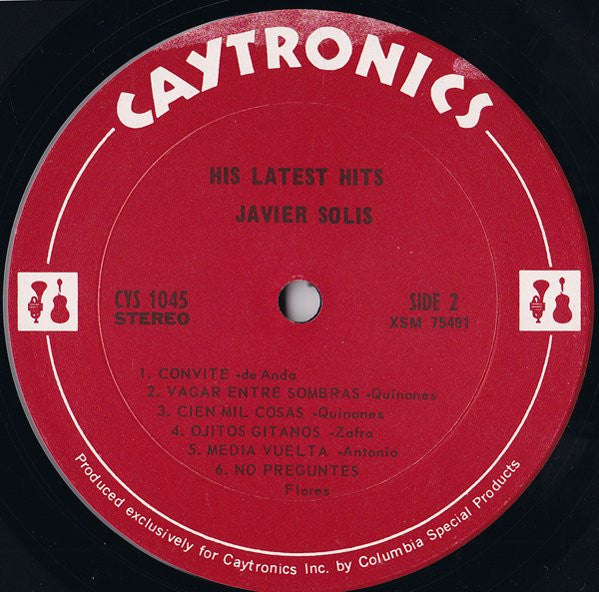 Javier Solís : Sings His Latest Hits - Canta Sus Ultimos Exitos (LP, Comp)