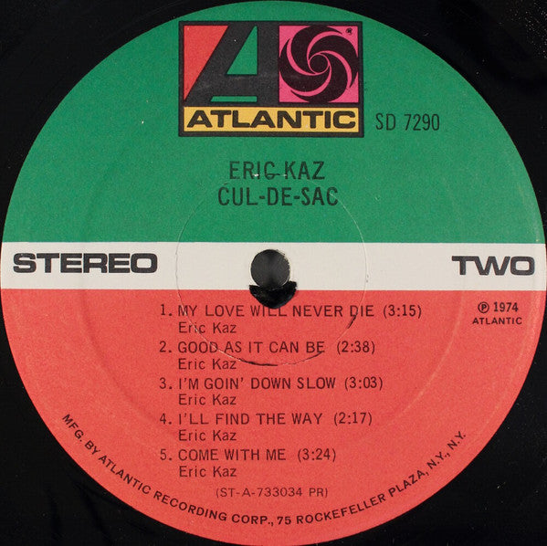 Eric Kaz : Cul-De-Sac (LP, Album, PR )