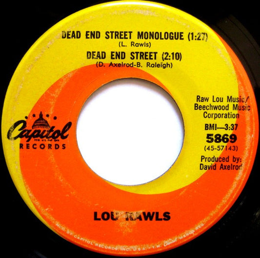 Lou Rawls : Dead End Street / Yes It Hurts - Doesn't It (7", Single)