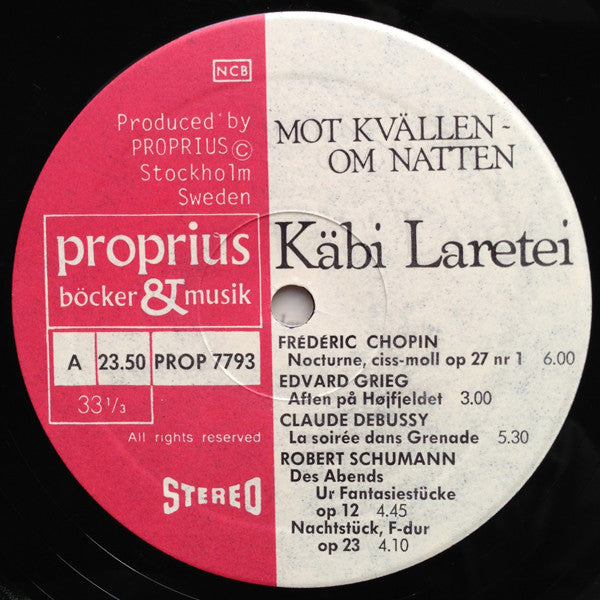 Käbi Laretei : Mot Kvällen - Om Natten (LP, Album)