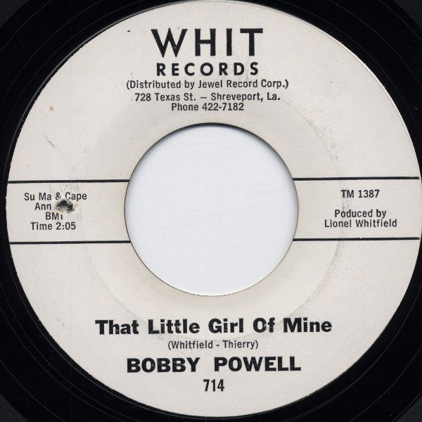 Bobby Powell : That Little Girl Of Mine (7")