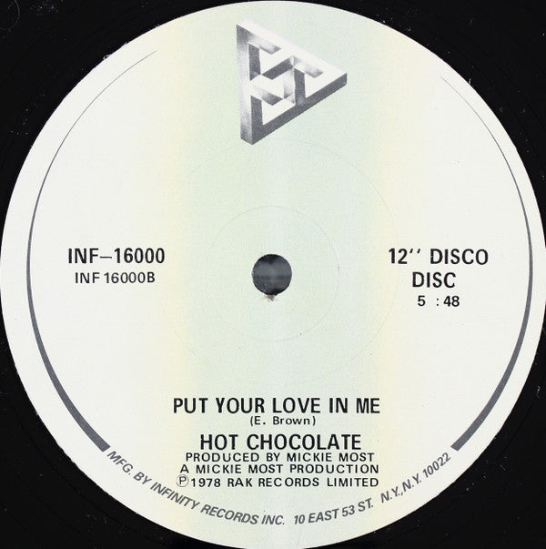 Hot Chocolate : Every 1's A Winner / Put Your Love In Me (12", Single, Glo)
