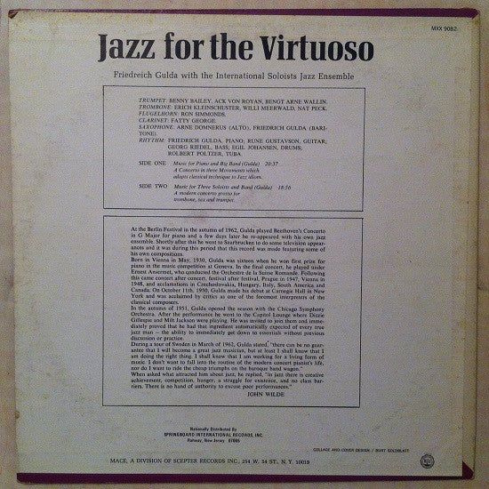 Friedreich Gulda* With International Soloists Jazz Ensemble : Jazz For The Virtuoso (LP, Album)