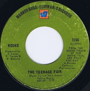 Peter Yarrow / Rosko : Don't Remind Me Now Of Time / The Teenage Fair (7")
