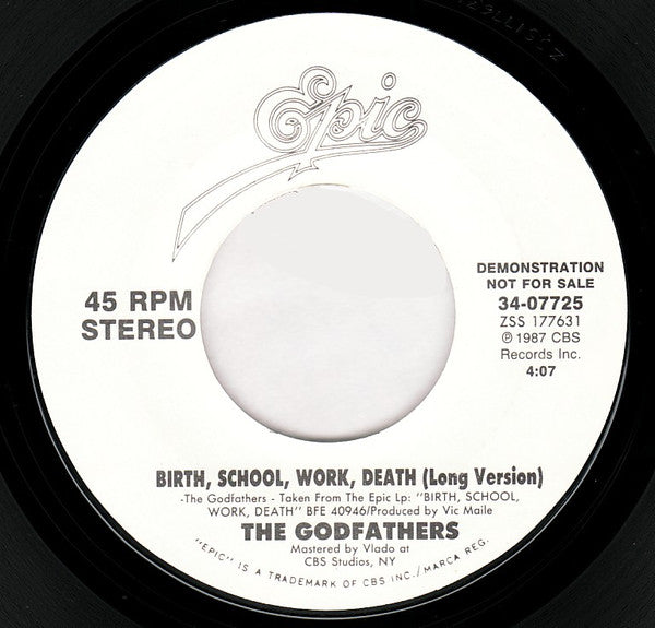 The Godfathers : Birth School Work Death (7", Single, Promo)