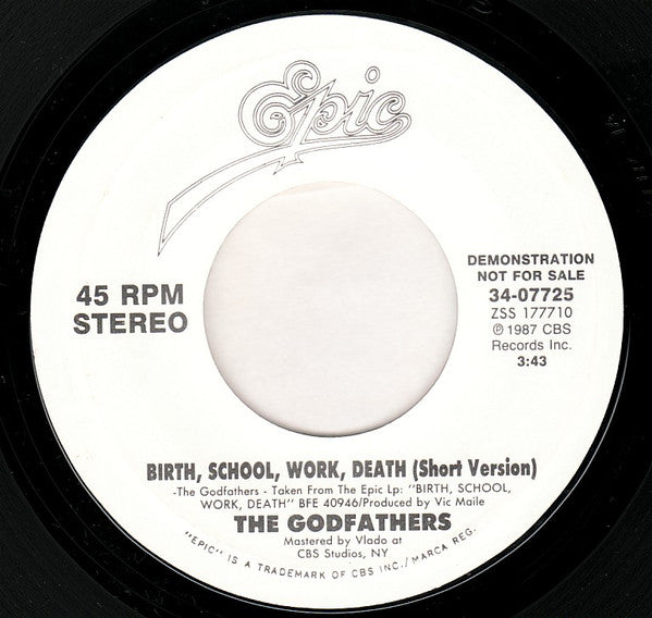 The Godfathers : Birth School Work Death (7", Single, Promo)