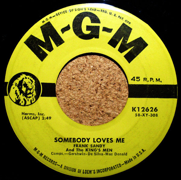 Frank Sandy And The King's Men : Tarrentela Rock / Somebody Loves Me (7")