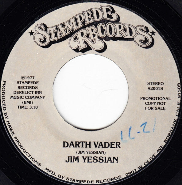 Jim Yessian : Darth Vader (7", Mono, Promo)