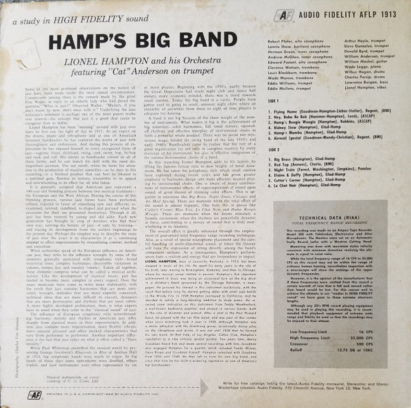 Lionel Hampton And His Orchestra : Hamp's Big Band (LP, Album, Mono, Lam)