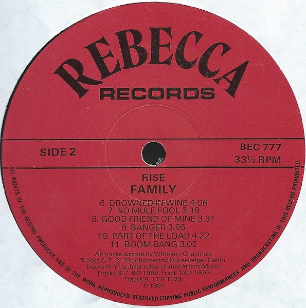 Family (6) : Rise (LP, Comp, Red)