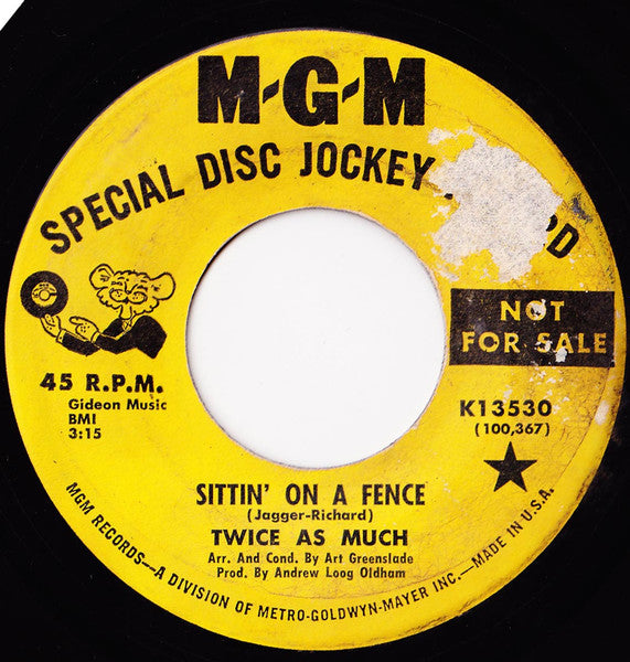 Twice As Much : Sittin' On A Fence (7", Single, Promo)