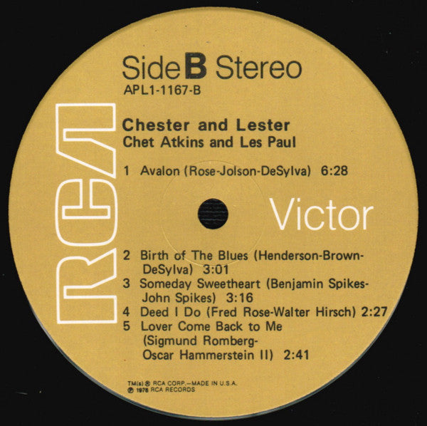 Chet Atkins & Les Paul : Chester & Lester (LP, Album, Ind)