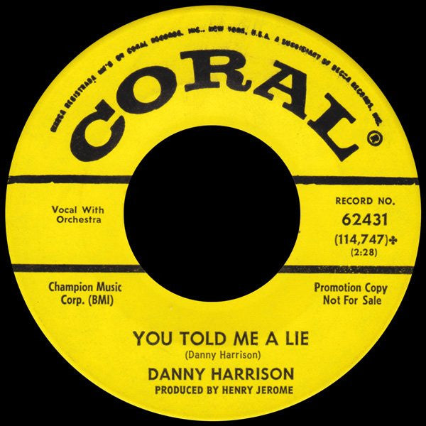 Danny Harrison (6) : An Ordinary Girl (7", Single, Promo)