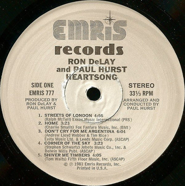Ron DeLay / Paul Hurst (2) : Heartsong (LP, Album)
