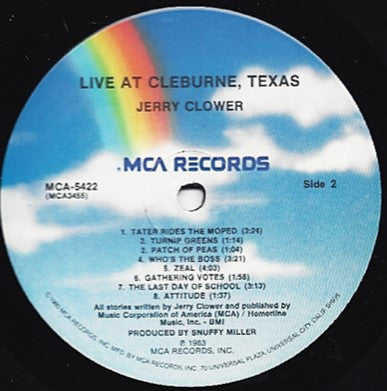 Jerry Clower : Live At Cleburne, Texas (LP, Album, RE, Pin)