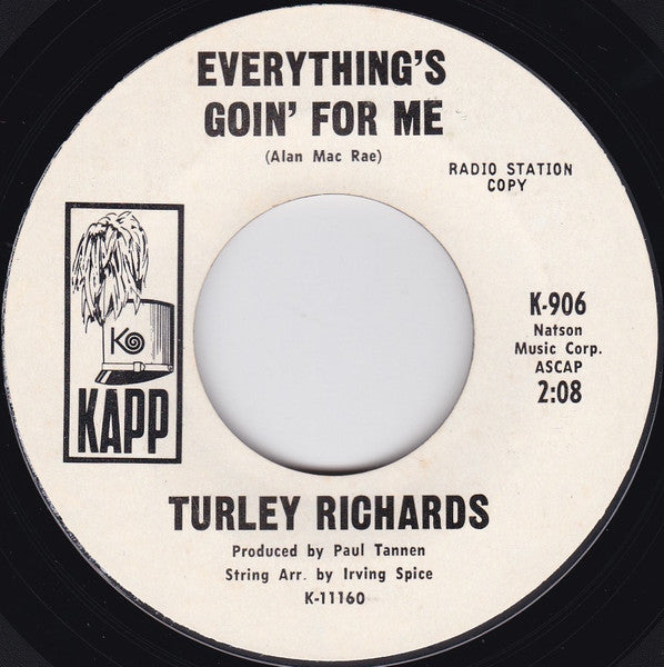 Turley Richards : This Is My Woman / Everything's Goin' For Me (7", Single, Promo)