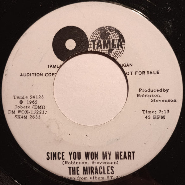 The Miracles : My Girl Has Gone / Since You Won My Heart (7", Single, Mono, Promo, Roc)