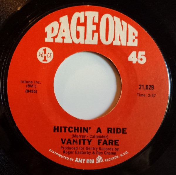 Vanity Fare : Hitchin' A Ride (7", Single, Mon)