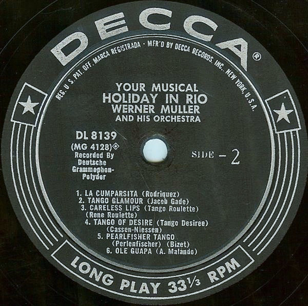 Werner Müller Und Sein Orchester : Your Musical Holiday In Rio (LP, Album)