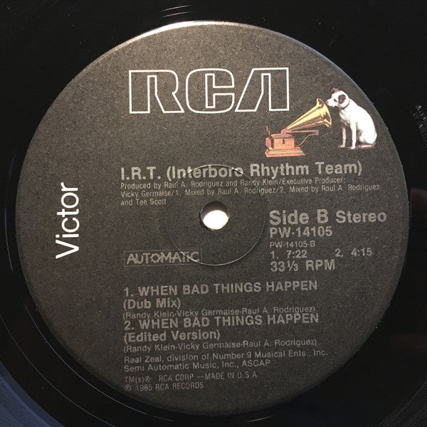 Interboro Rhythm Team : When Bad Things Happen (12")