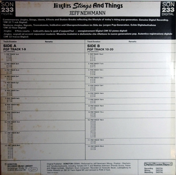 Jeff Newmann : Jingles Stings And Things (LP, Dig)