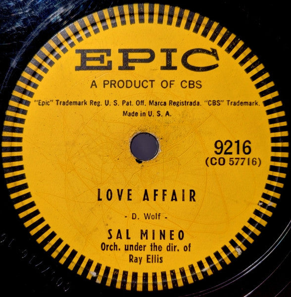 Sal Mineo (2) : Start Movin' (In My Direction) / Love Affair (Shellac, 10")
