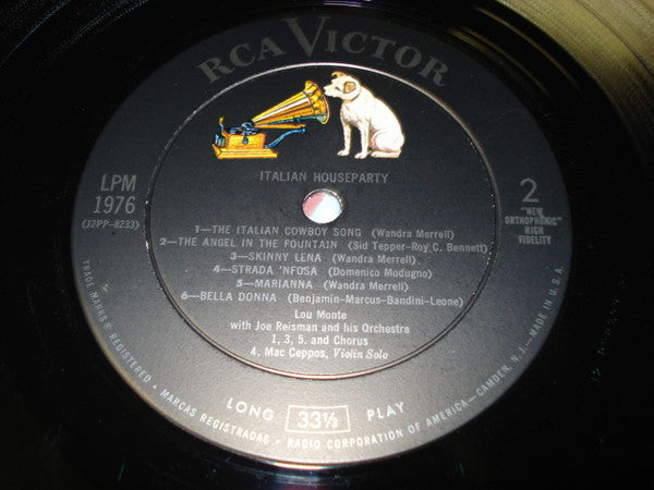 Lou Monte : Italian Houseparty (LP, Album, Mono)