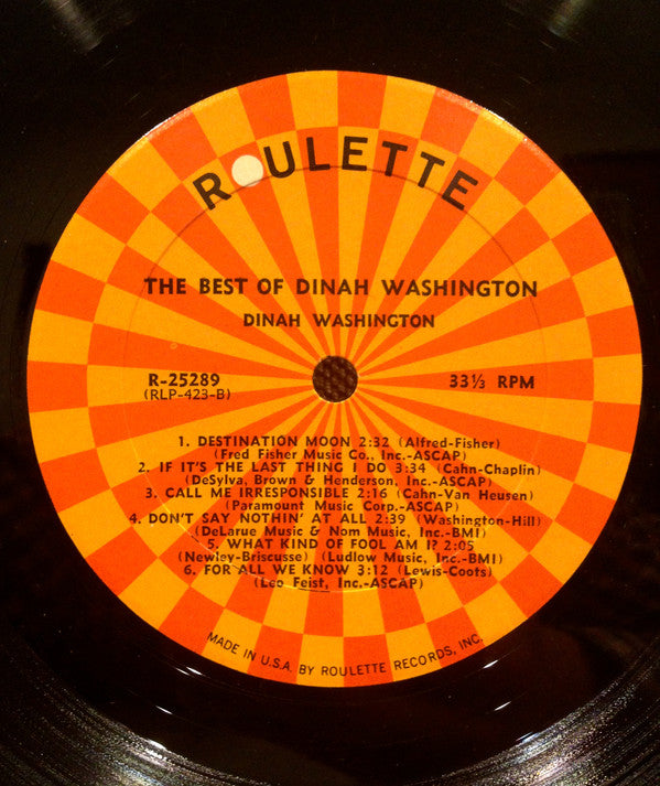 Dinah Washington : The Best Of Dinah Washington (LP, Comp, Mono)