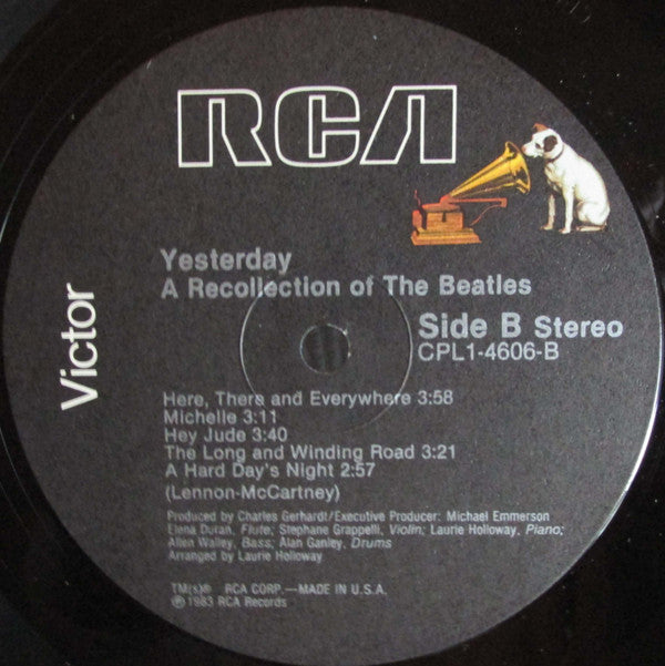 Elena Duran, Stephane Grappelli* : Yesterday/A Recollection Of The Beatles (LP, Album, RE)