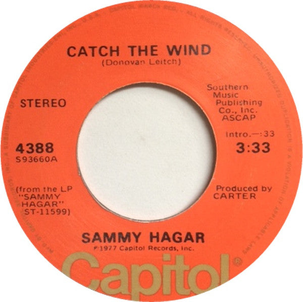 Sammy Hagar : Catch The Wind (7", Single)