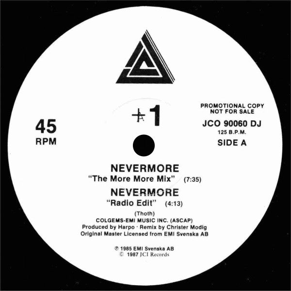 Plus One* : Nevermore (12", Promo)