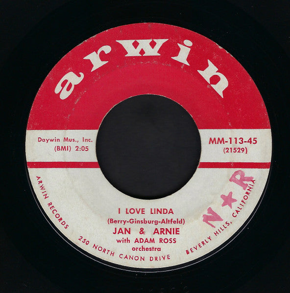 Jan & Arnie : I Love Linda (7", Single, Mono)