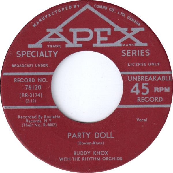 Buddy Knox With The Rhythm Orchids : Party Doll (7")