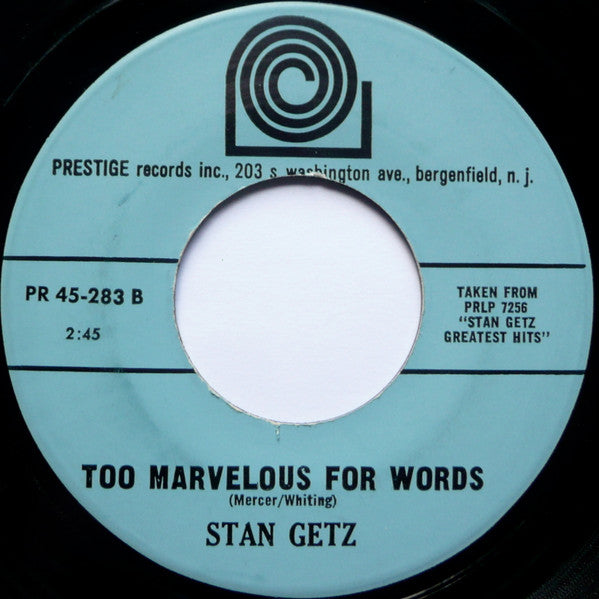 Stan Getz : What's New / Too Marvelous For Words (7")