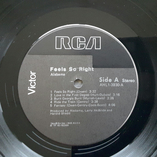 Alabama : Feels So Right (LP, Album, Emb)